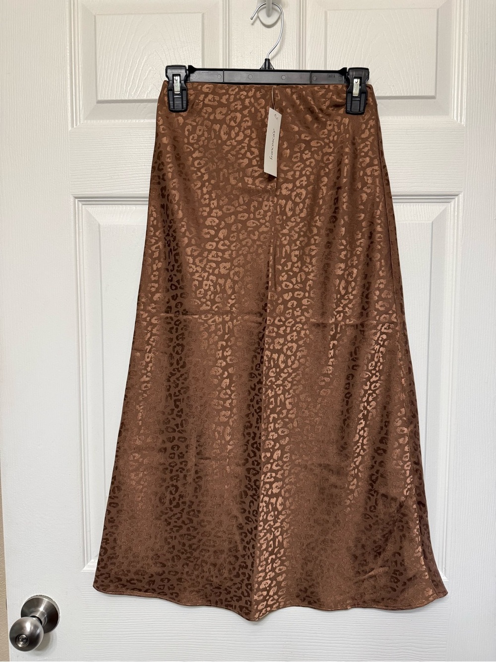 Leopard Print A-Line Midi Skirt